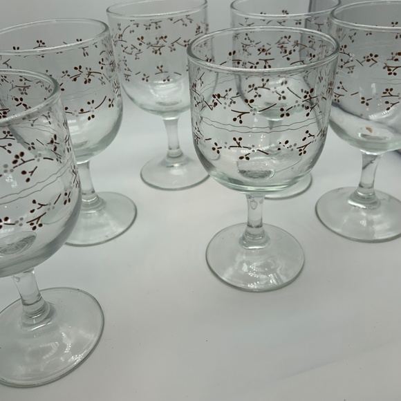 Vintage Anchor Hocking Hawthorne Country Goblets Set of 6 Glasses - Picture 7 of 10